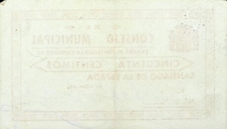 Реверс банкноты 50 сантимов Сантьяго де ла Эспада (Испания)