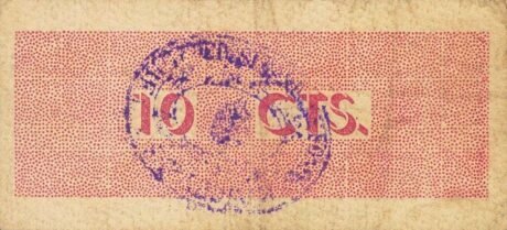 Rewers banknotu 10 centymów Ubedy (Hiszpania) 1937