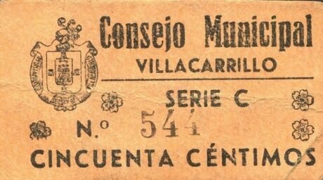 Аверс банкноты 50 centymów Villacarrillo (Hiszpania)