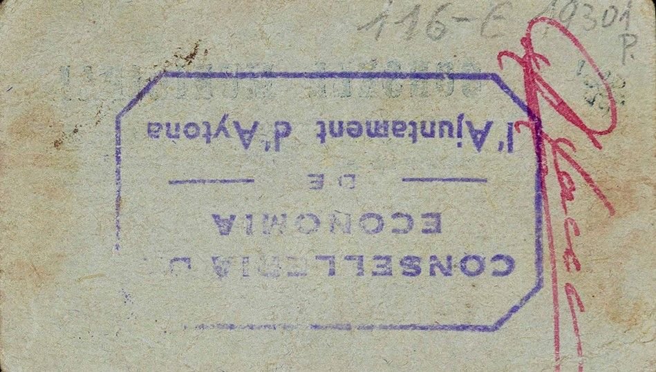 Реверс банкноты 1 песета Айтона (Испания)