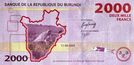 Підтверджено нову банкноту Бурунді номіналом 2000 франків (B243a)