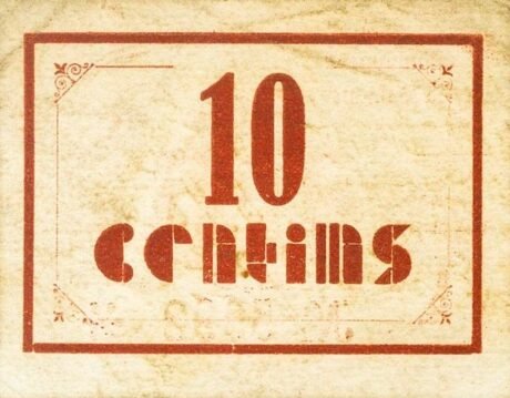 Реверс банкноты 10 centymów Balaguer (Hiszpania)