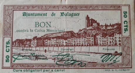 Аверс банкноты 50 centymów Balaguer (Hiszpania) 1937