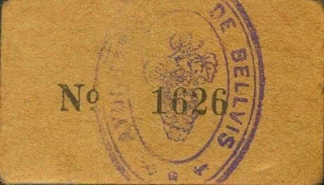 Реверс банкноты 25 centymów Belvisa (Hiszpania)