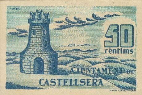 Аверс банкноты 50 сантимов Кастельсера (Испания)