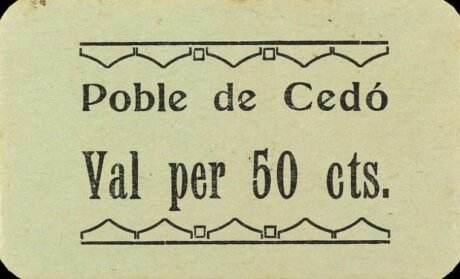 Аверс банкноты 50 сантимов Седо (Испания)