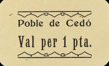 Аверс банкноты 1 песета Седо (Испания)