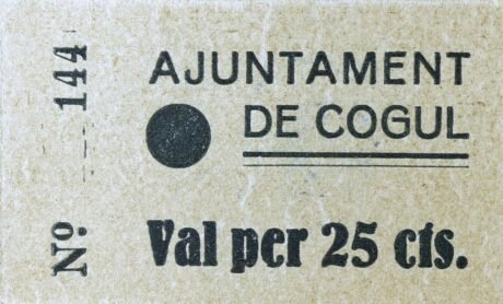 Аверс банкноты 25 centymów Cogul (Hiszpania)