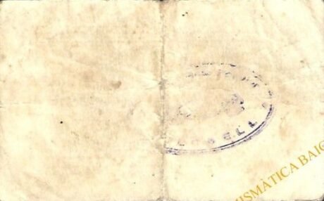 Rewers banknotu 50 centymów El Vilocell (Hiszpania) 1937