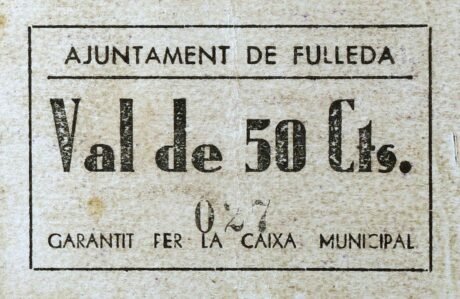 Аверс банкноты 50 centymów Fulleda (Hiszpania)