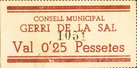 Аверс банкноты 25 сантимов Герри де ла Саль (Испания)