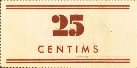 Реверс банкноты 25 сантимов Герри де ла Саль (Испания)