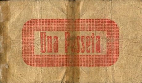 Реверс банкноты 1 песета Джунеда (Испания) 1937 года