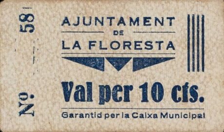 Аверс банкноты 10 сантимов Ла Флореста (Испания)