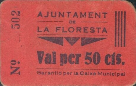 Аверс банкноты 50 сантимов Ла Флореста (Испания)