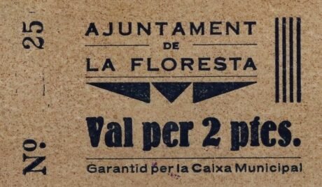 Аверс банкноты 2 песеты Ла Флореста (Испания)