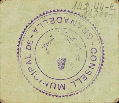 Реверс банкноты 50 centymów La Granadella (Hiszpania)