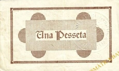 Реверс банкноты 1 peseta Le Borges Blanc (Hiszpania) 1937