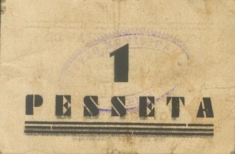 Реверс банкноты 1 песета ле (Испания)