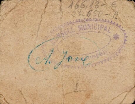 Реверс банкноты 1 песета Массалкорейг (Испания)