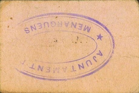 Rewers banknotu 1 Peseta Menargens (Hiszpania)