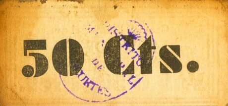 Реверс банкноты 50 centymów Moncortes (Hiszpania)