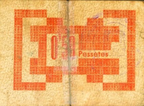 Реверс банкноты 0,50 песеты Мон-Ро (Испания) 1937 года