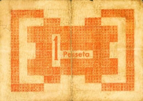 Реверс банкноты 1 песета Мон-Ро (Испания) 1937 года