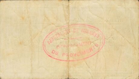 Реверс банкноты 1 peseta Morunis – Llorens de Morunis (Hiszpania) 1937