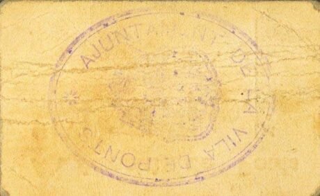 Реверс банкноты 25 сантимов Понтов (Испания)