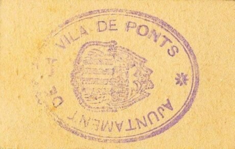 Реверс банкноты 1 песета понт (Испания)