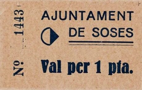 Аверс банкноты 1 peseta sose (Spain)