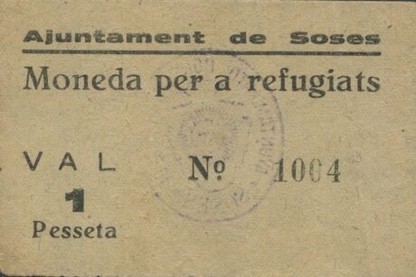 Аверс банкноты 1 песета сосе (Испания)