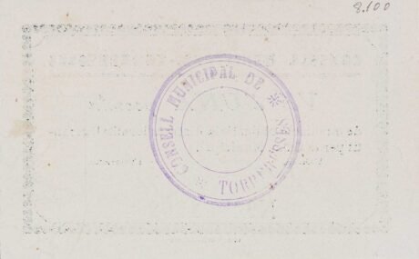 Реверс банкноты 1 песета Торребесс (Испания)