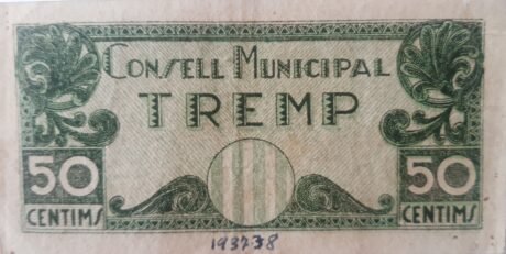 Аверс банкноты 50 centymów tremp (Hiszpania)