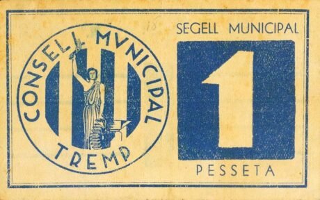Аверс банкноты 1 Peseta Tremp (Hiszpania)