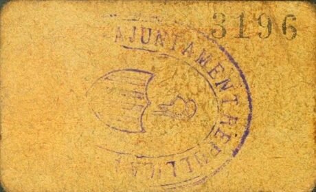 Реверс банкноты 10 сантимов Виланова де Мейя (Испания)