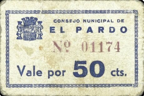 Аверс банкноты 50 сантимов Эль Пардо (Испания)