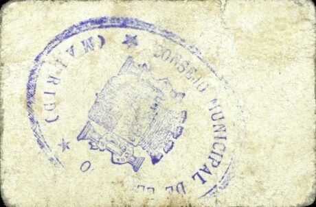 Реверс банкноты 50 сантимов Эль Пардо (Испания)