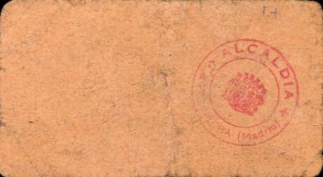 Реверс банкноты 5 centymów Estremera (Hiszpania)