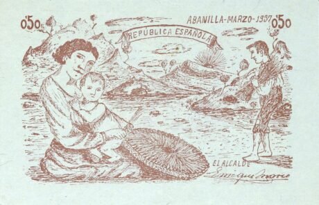 Аверс банкноты 0,50 Песета Абанилья (Испания) 1937 года