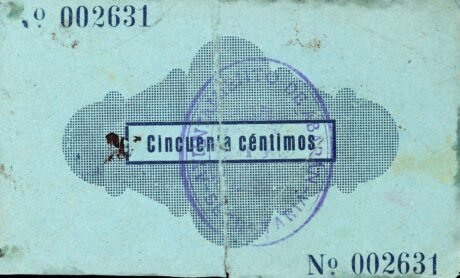 Реверс банкноты 50 centymów Abarana (Hiszpania) 1937