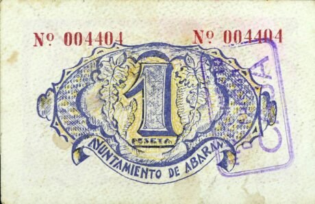 Реверс банкноты 1 peseta Abaran (Spain) 1937
