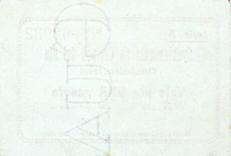 Реверс банкноты 1 песета Кампос дель Рио (Испания)