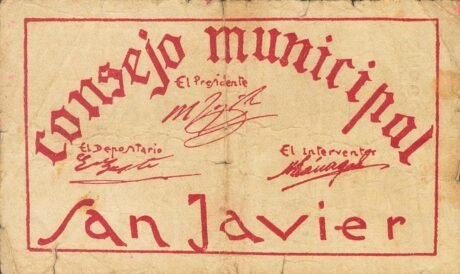 Реверс банкноты 0,50 песетас Сан Хавьер (Испания)