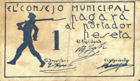 Аверс банкноты 1 песета Сан-Хавьер (Испания)