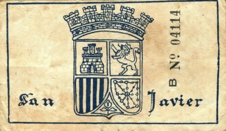 Реверс банкноты 1 песета Сан-Хавьер (Испания)