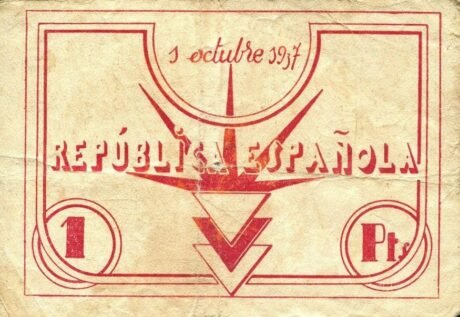 Реверс банкноты 1 peseta San Javier (Spain) 1937