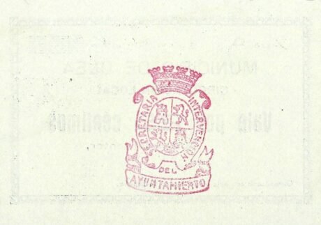 Реверс банкноты 25 centimes Uléa (Hiszpania)