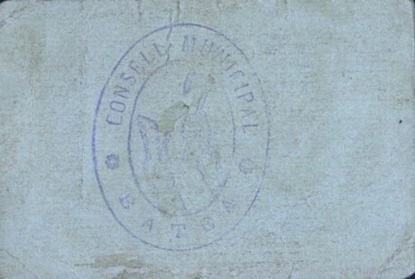 Реверс банкноты 2 песеты Батеа (Испания)